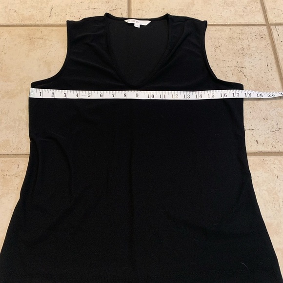 Cleo Black Sleeveless V-Neck Tank Top - Size Small Petite (S/P) - Picture 4 of 6